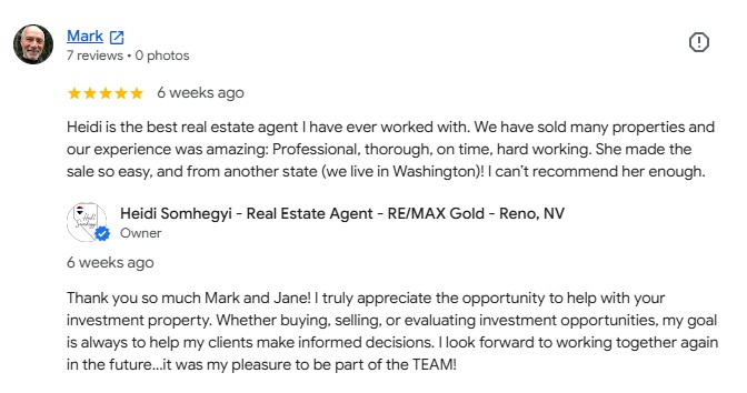 heidi somhegyi remax gold 5 star google review reno realtor 